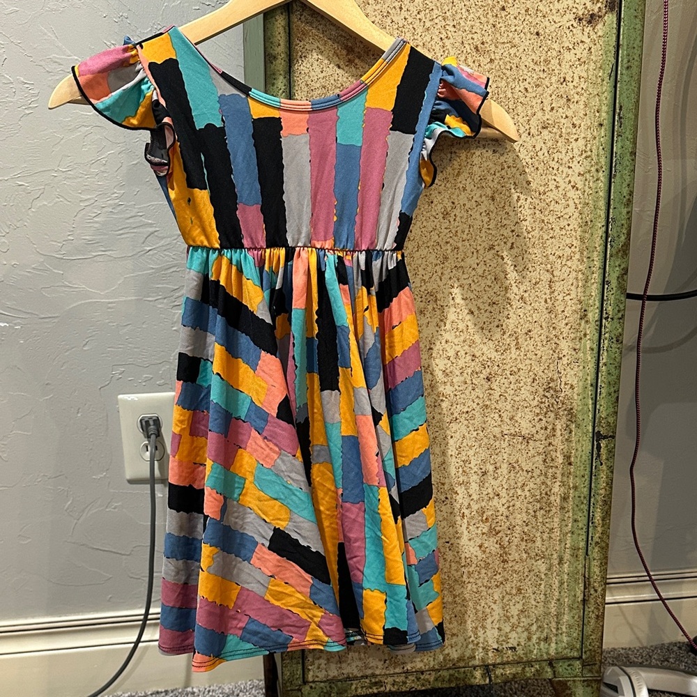 Dot Dot Smile Multicolor Striped Kids Dress
